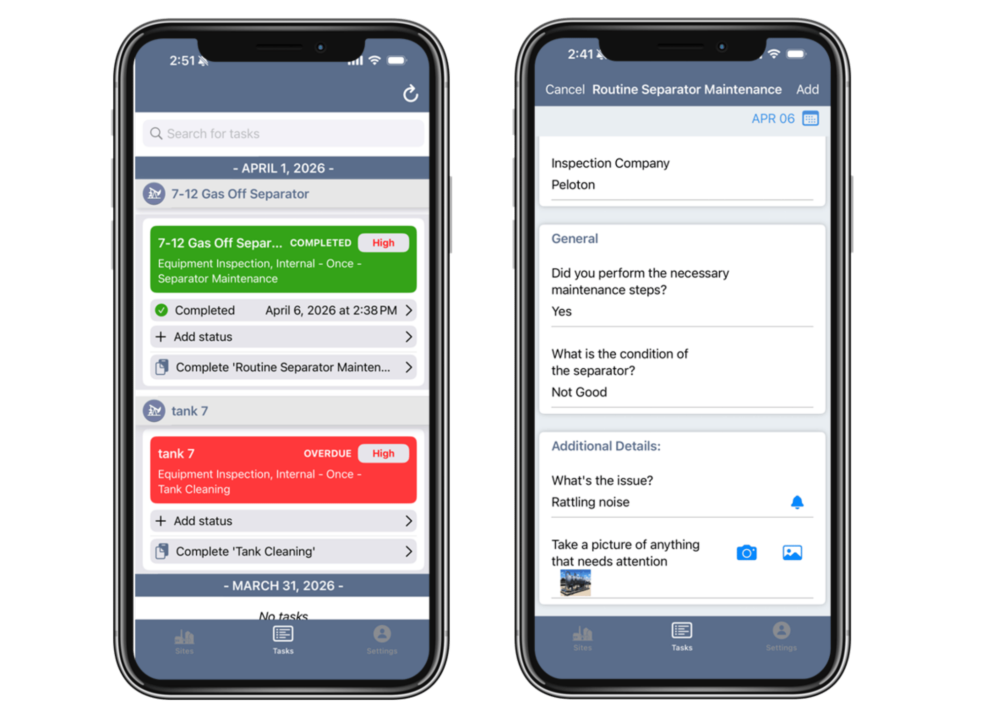 Facility Equipment Preventative Maintenance Tracking Screenshot