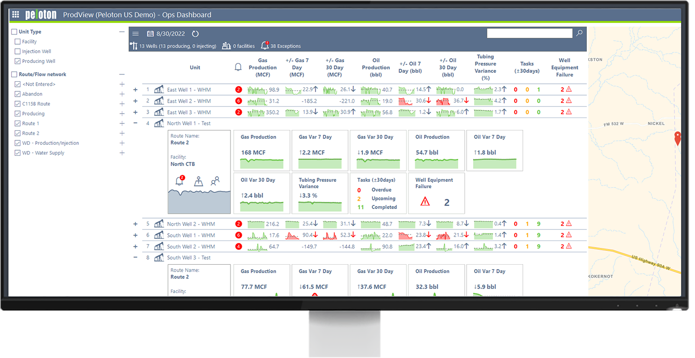 Peloton Operations Center | Centralized Oil & Gas Production Monitoring