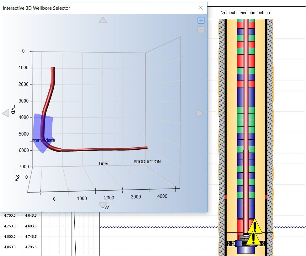 Interactive 3D Wellbore Selector