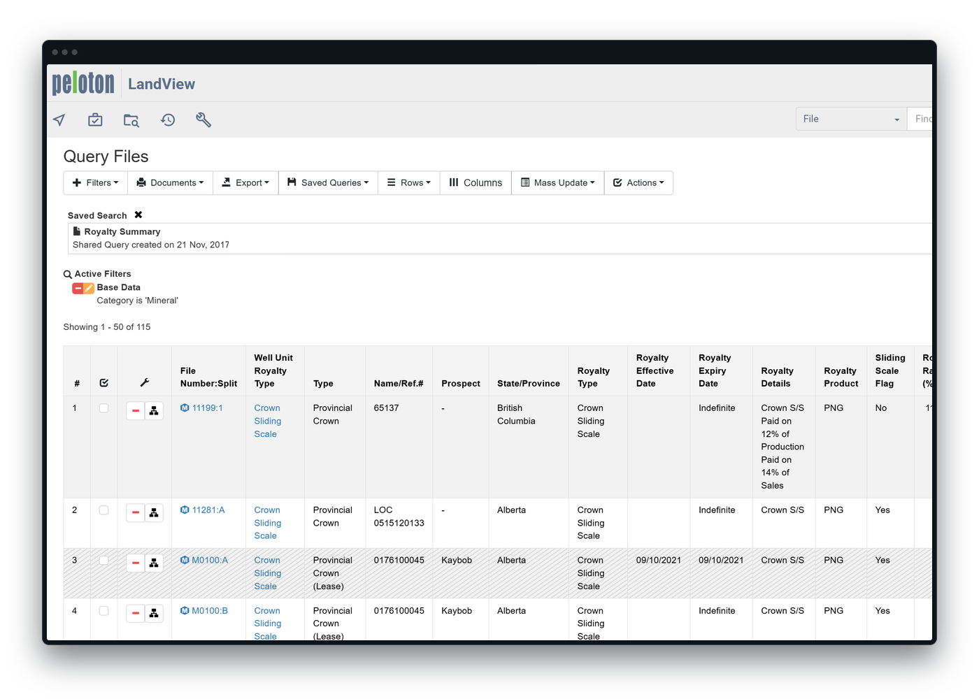 LandView screen for land reporting and reconciliation