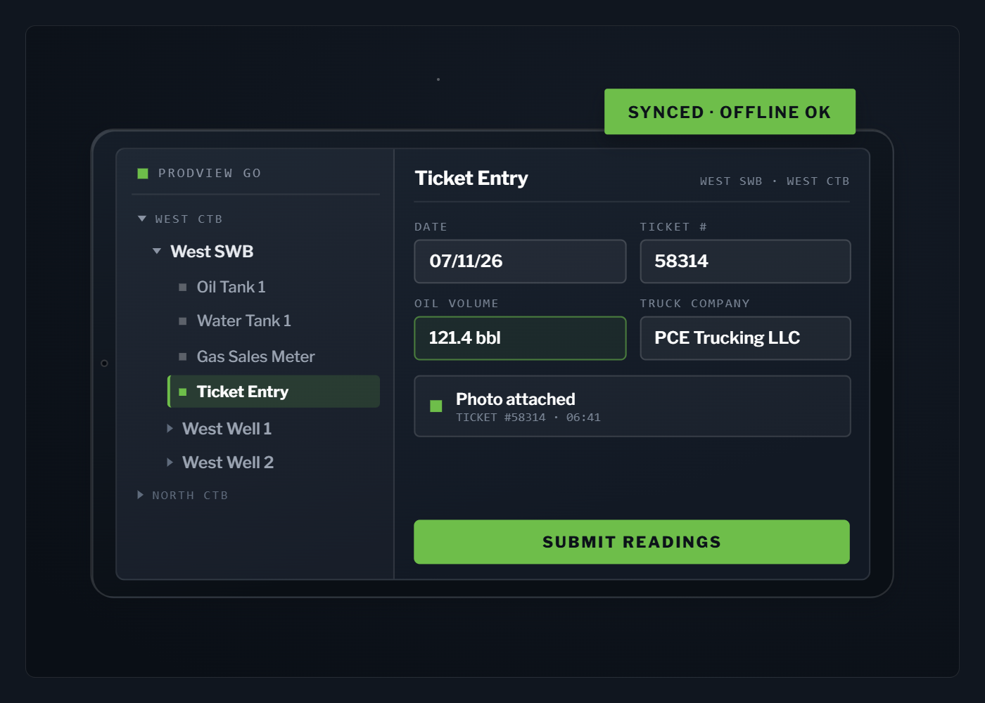 ProdView field data capture interface